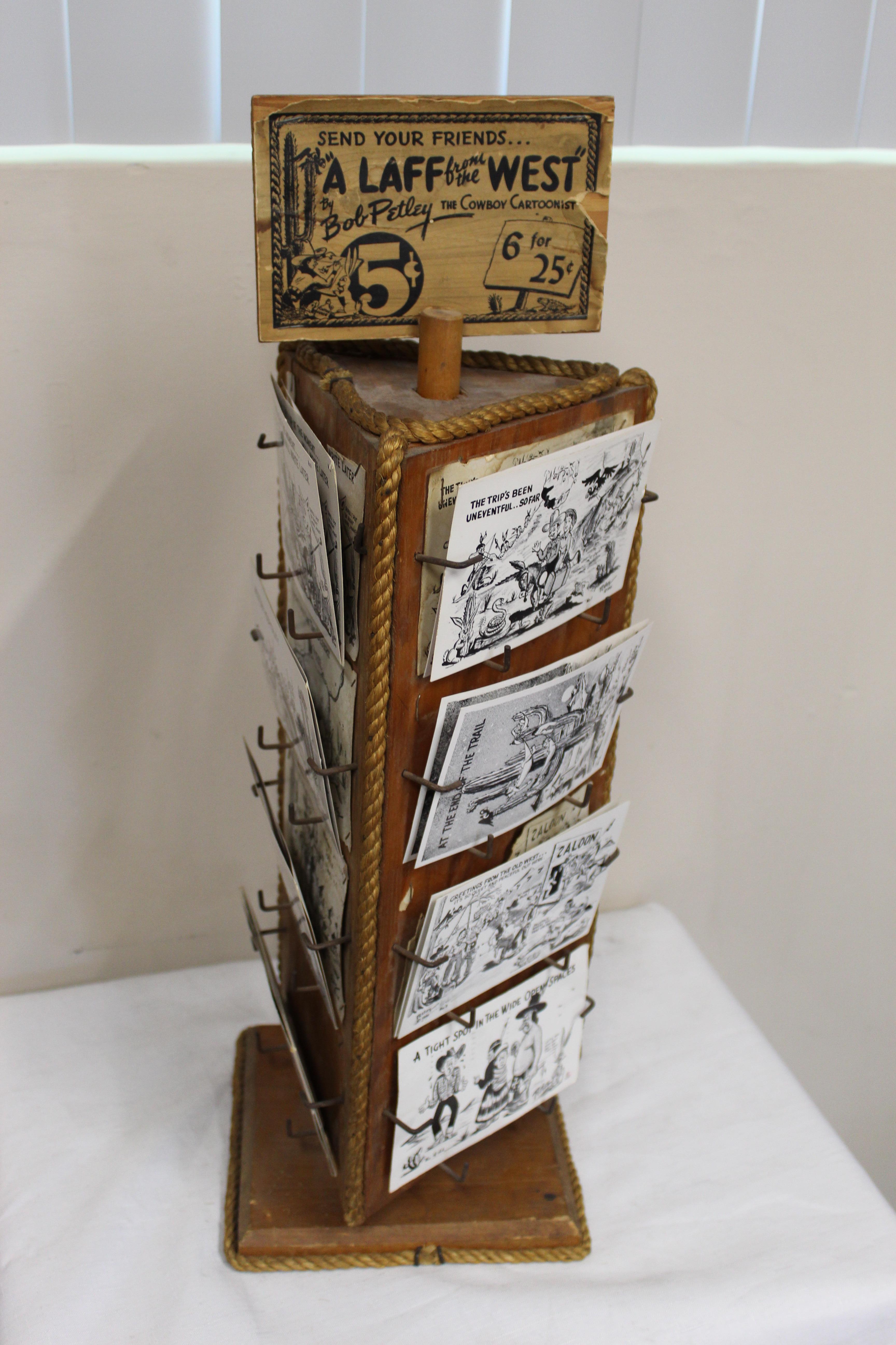 Wood 1940s Post Card Display Rack by Bob Petley For Sale