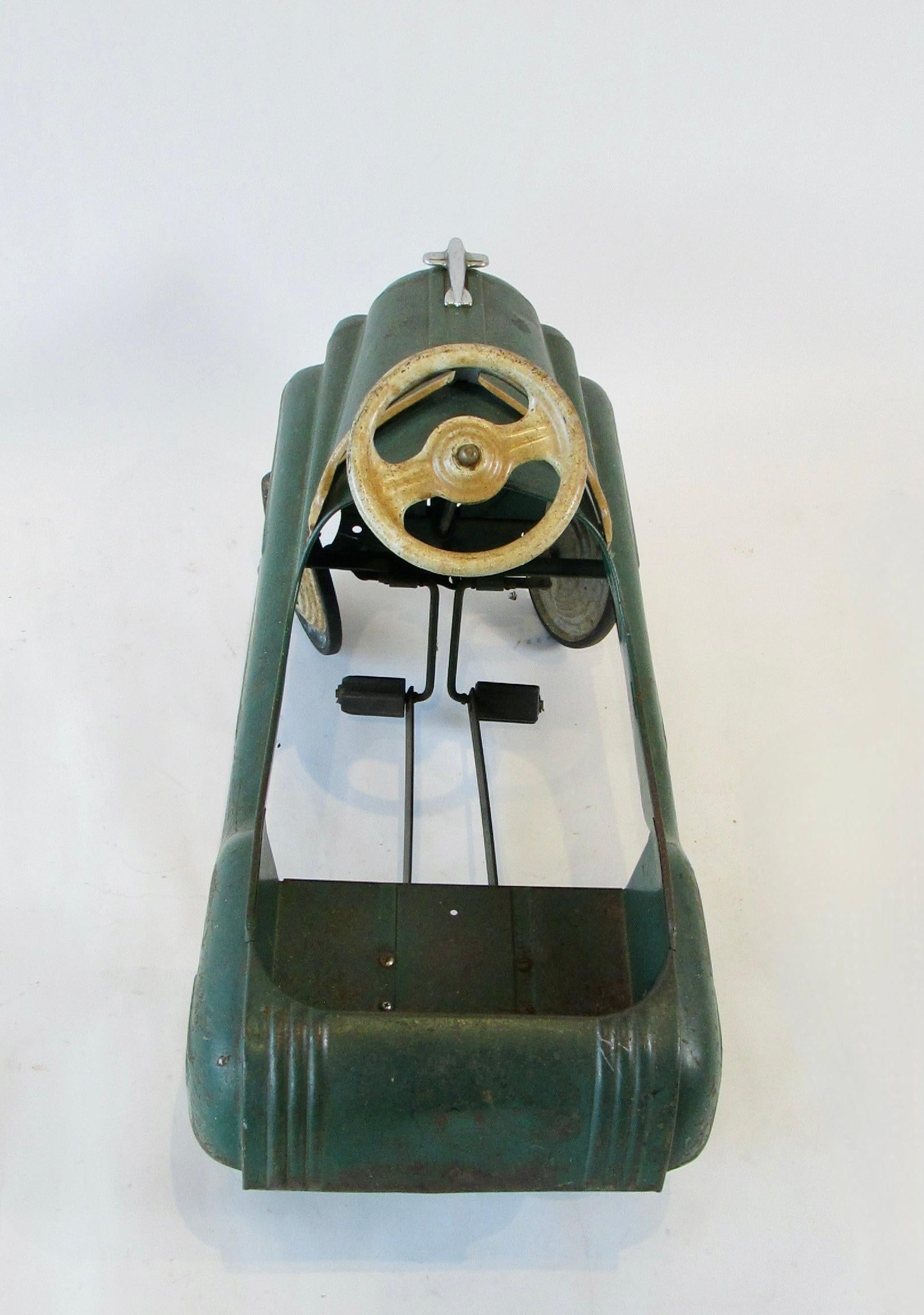 Painted 1940s Pressed Steel Pedal Car by the Murray Co. in original paint
