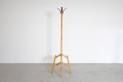 1940's Prouve Inspired Wooden Standing Coat Tree