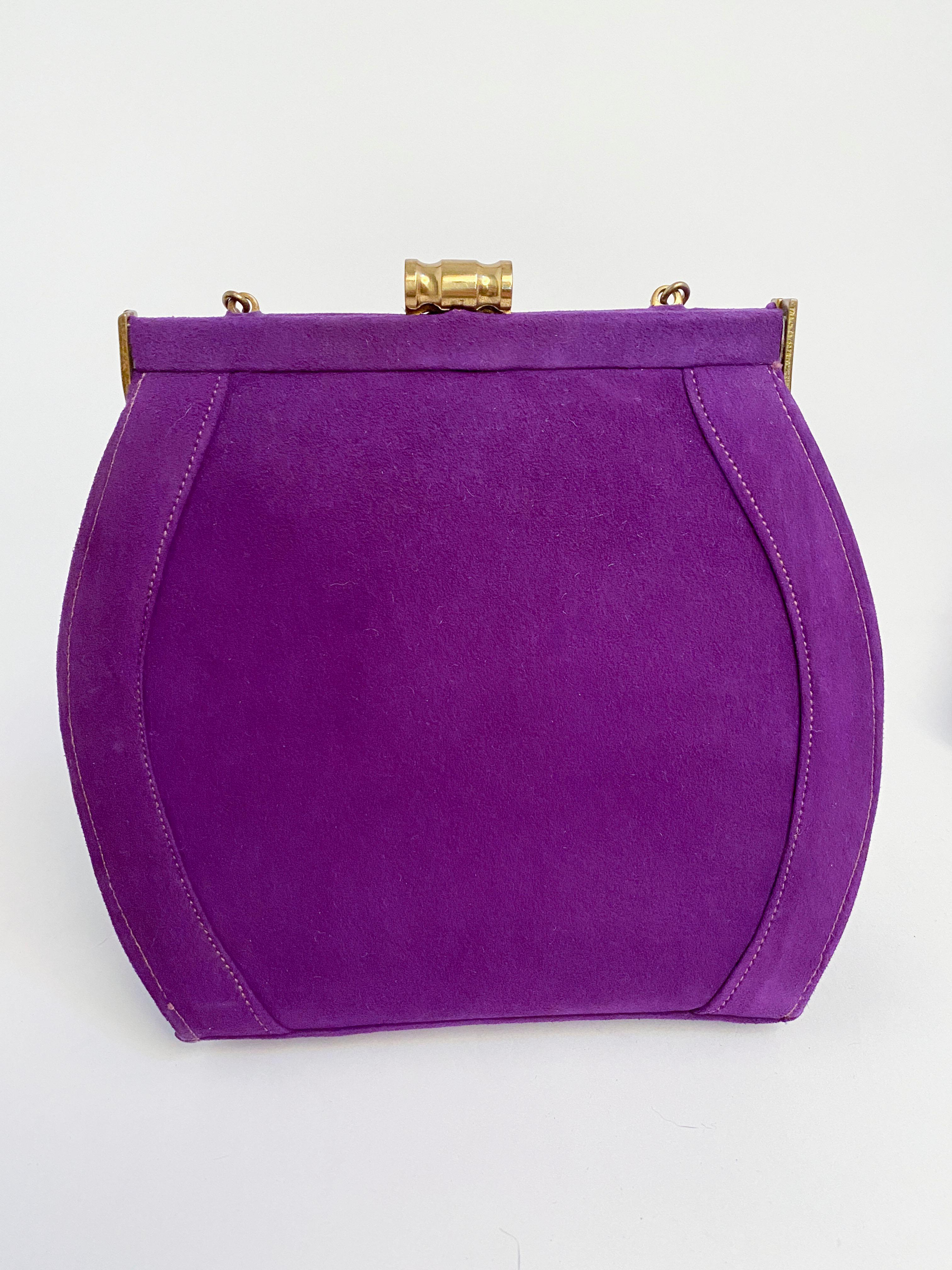 purple suede purse