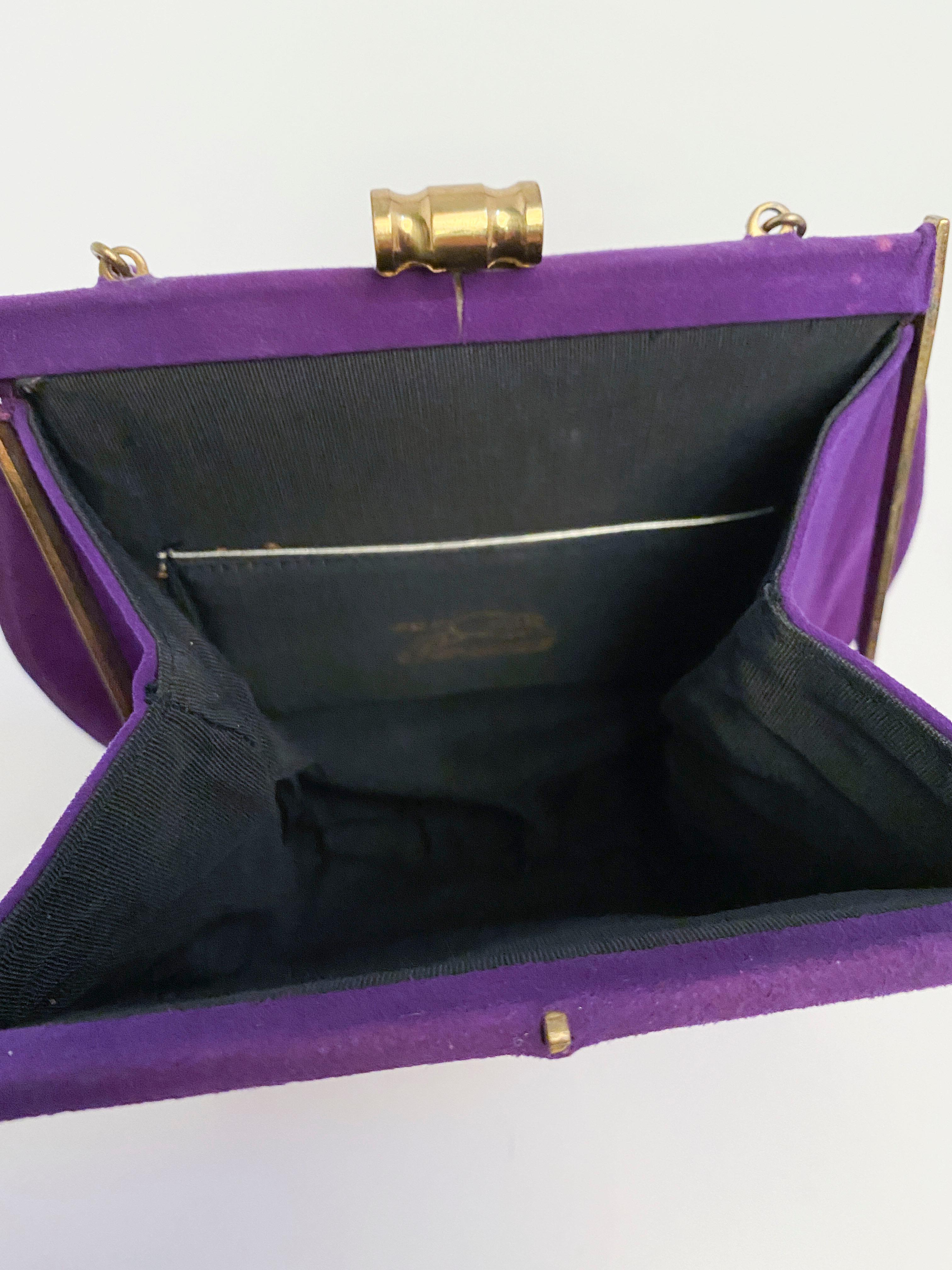 purple suede bag