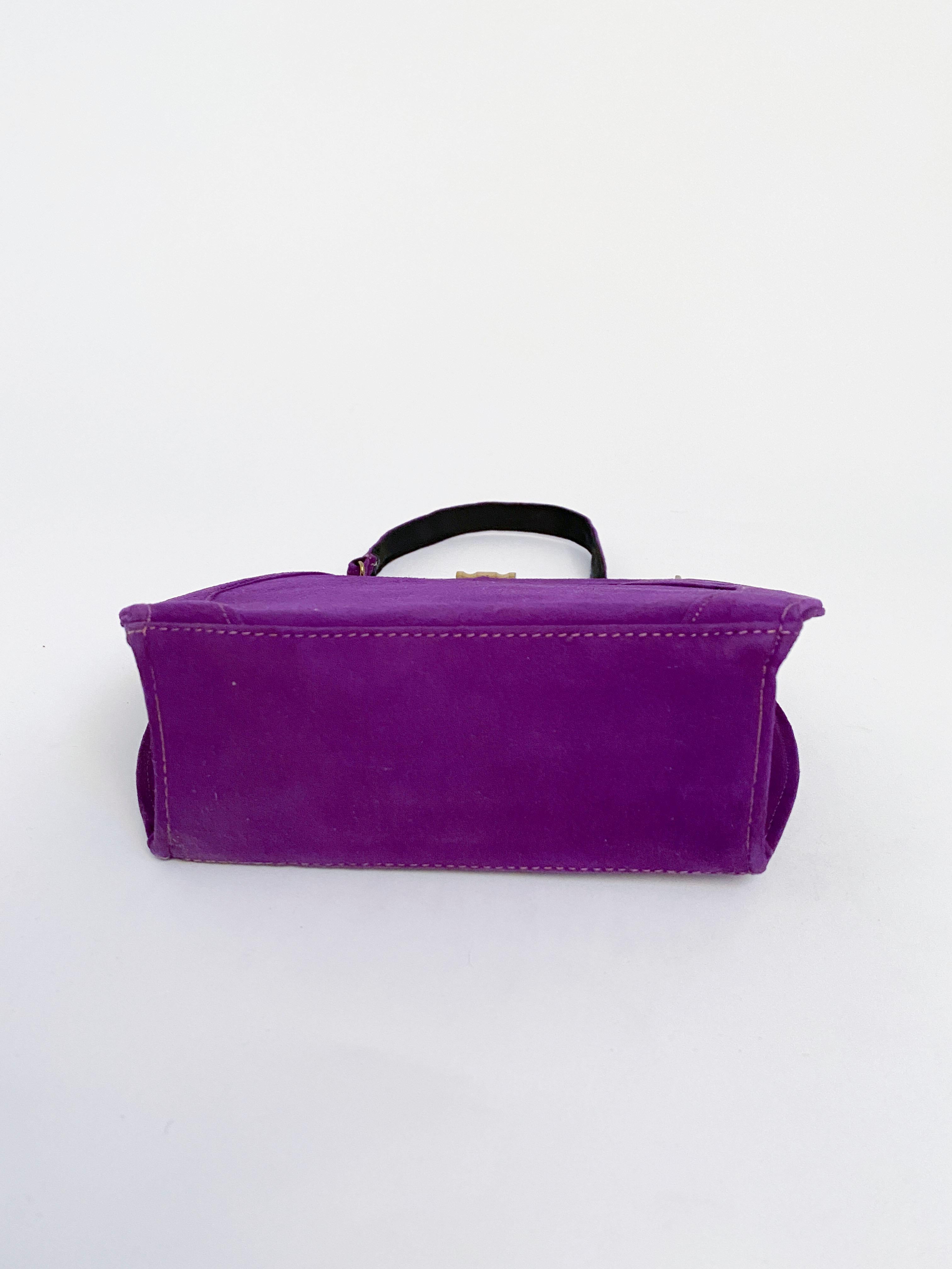 purple suede handbags