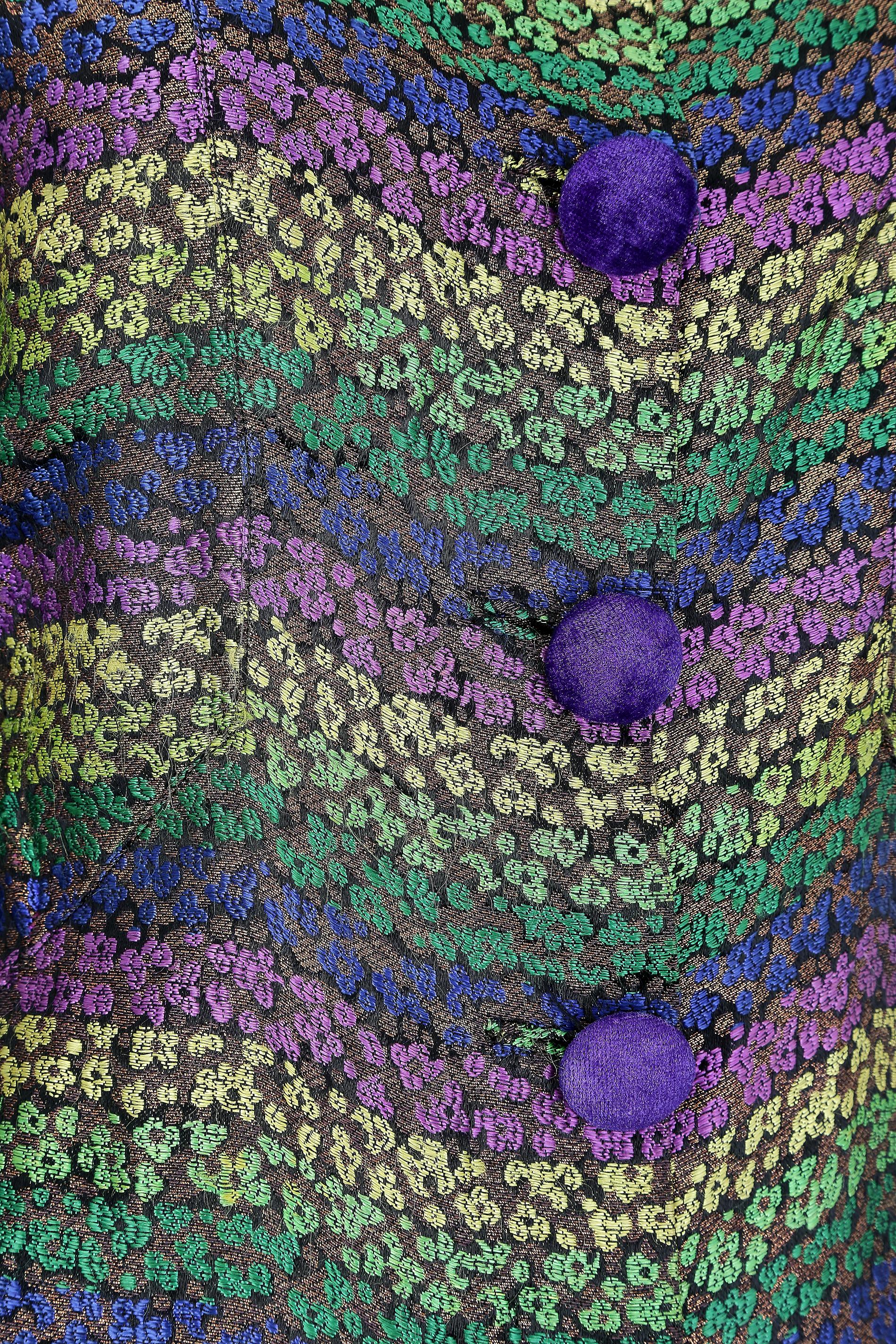 Women's 1940s Purple Velvet and Lame Jacket For Sale