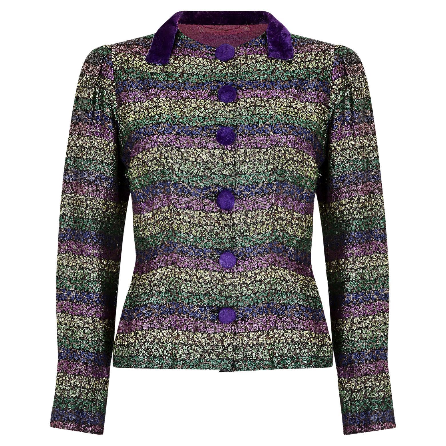 1940s Purple Velvet and Lame Jacket