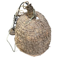 Lampadario a cesto intrecciato dei Pirenei del 1940