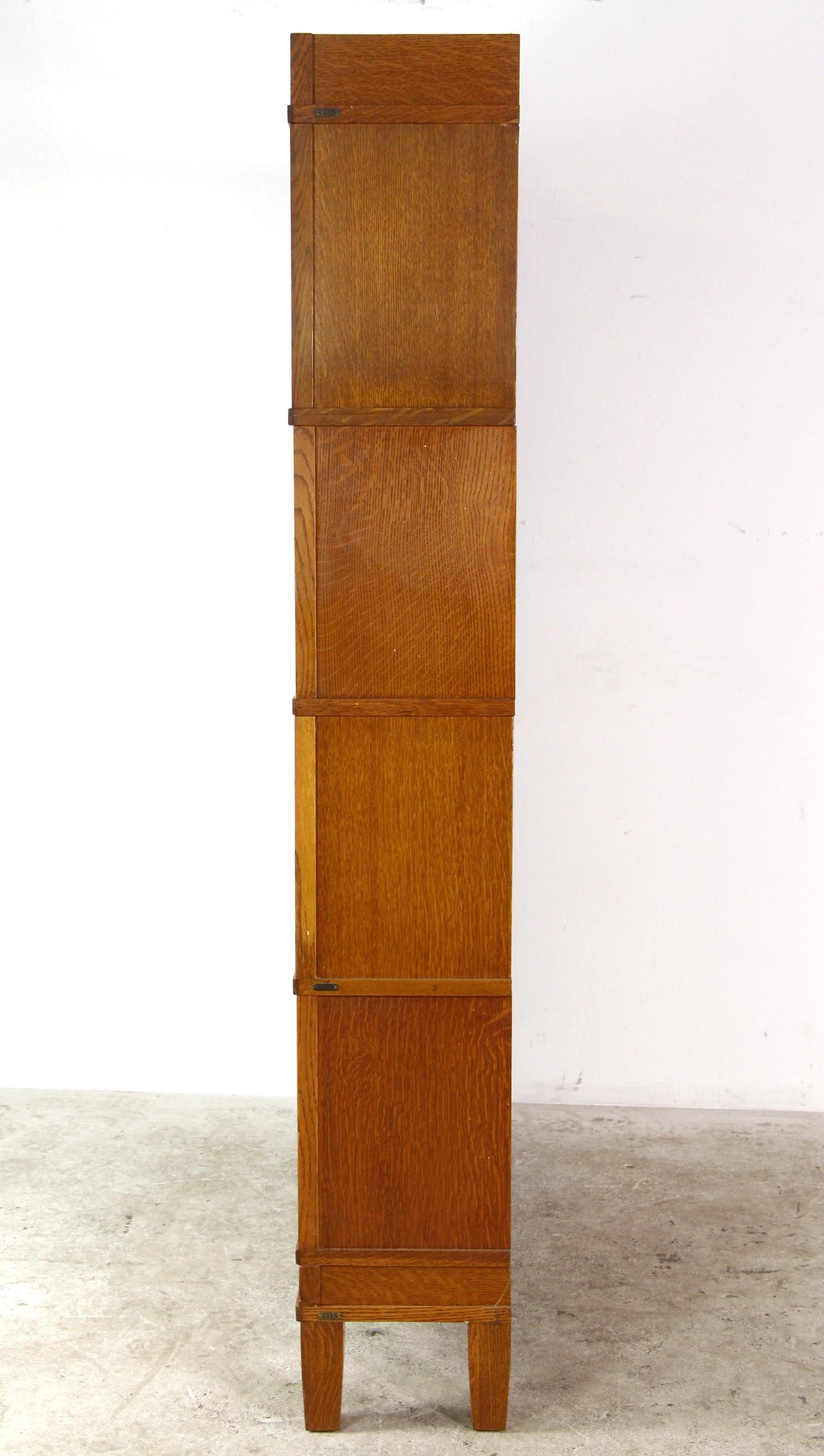 Arts and Crafts 1940s Quarter Sawn Oak Barrister Bookcase w/ 8 Sections by Wernicke