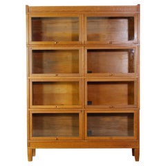 1940s Quarter Sawn Oak Barrister Bookcase w/ 8 Sections by Wernicke