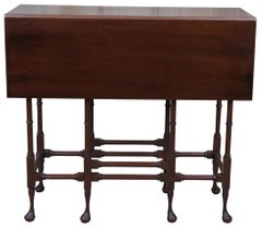1940s Quigley George III Style Mahogany Spider Gate Leg Split Drop Leaf Table