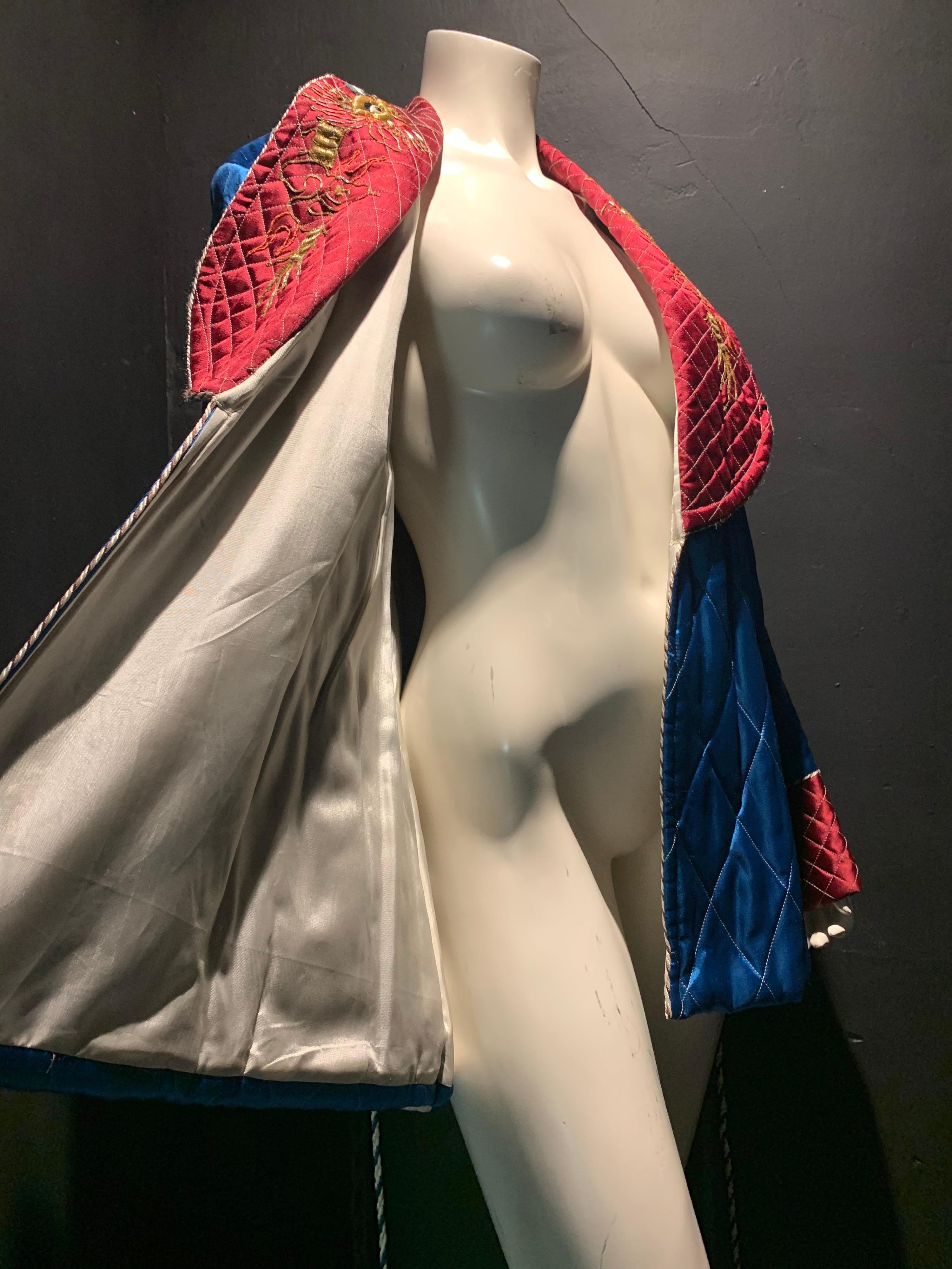 Veste de smoking chinoise matelassée en satin pour homme des années 1940 avec dragons brodés en or 7