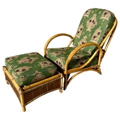 1940s Rattan Chair and Ottman