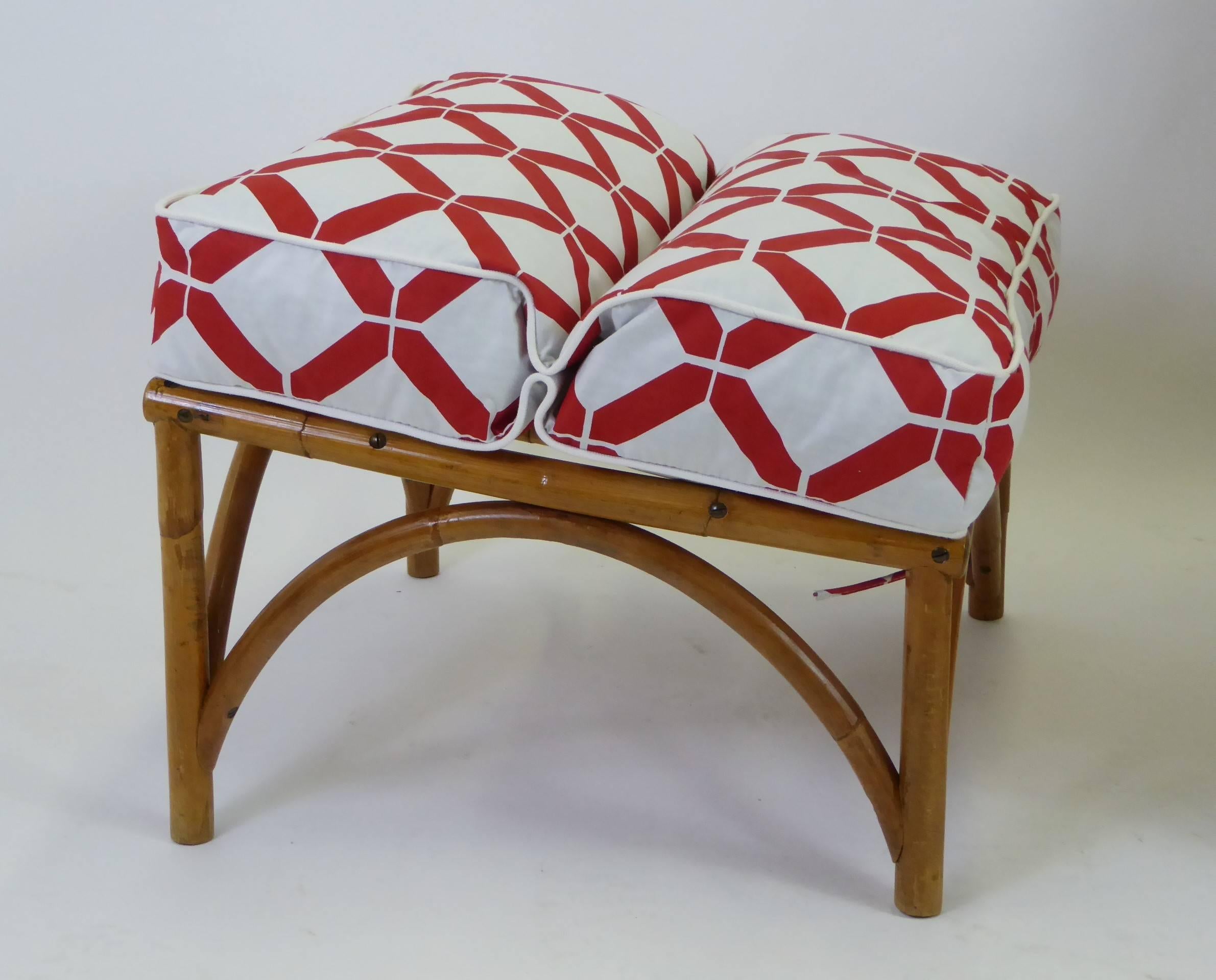 1940s Rattan Lounge Chair and Ottoman Paul Frankl Willow and Reed Style 4