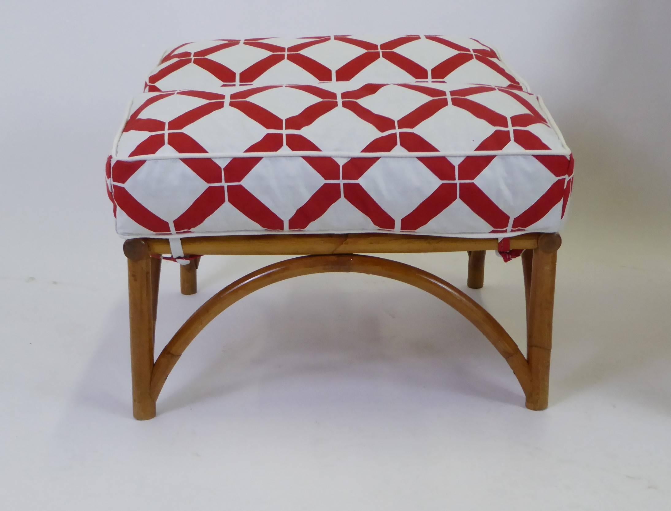1940s Rattan Lounge Chair and Ottoman Paul Frankl Willow and Reed Style 3