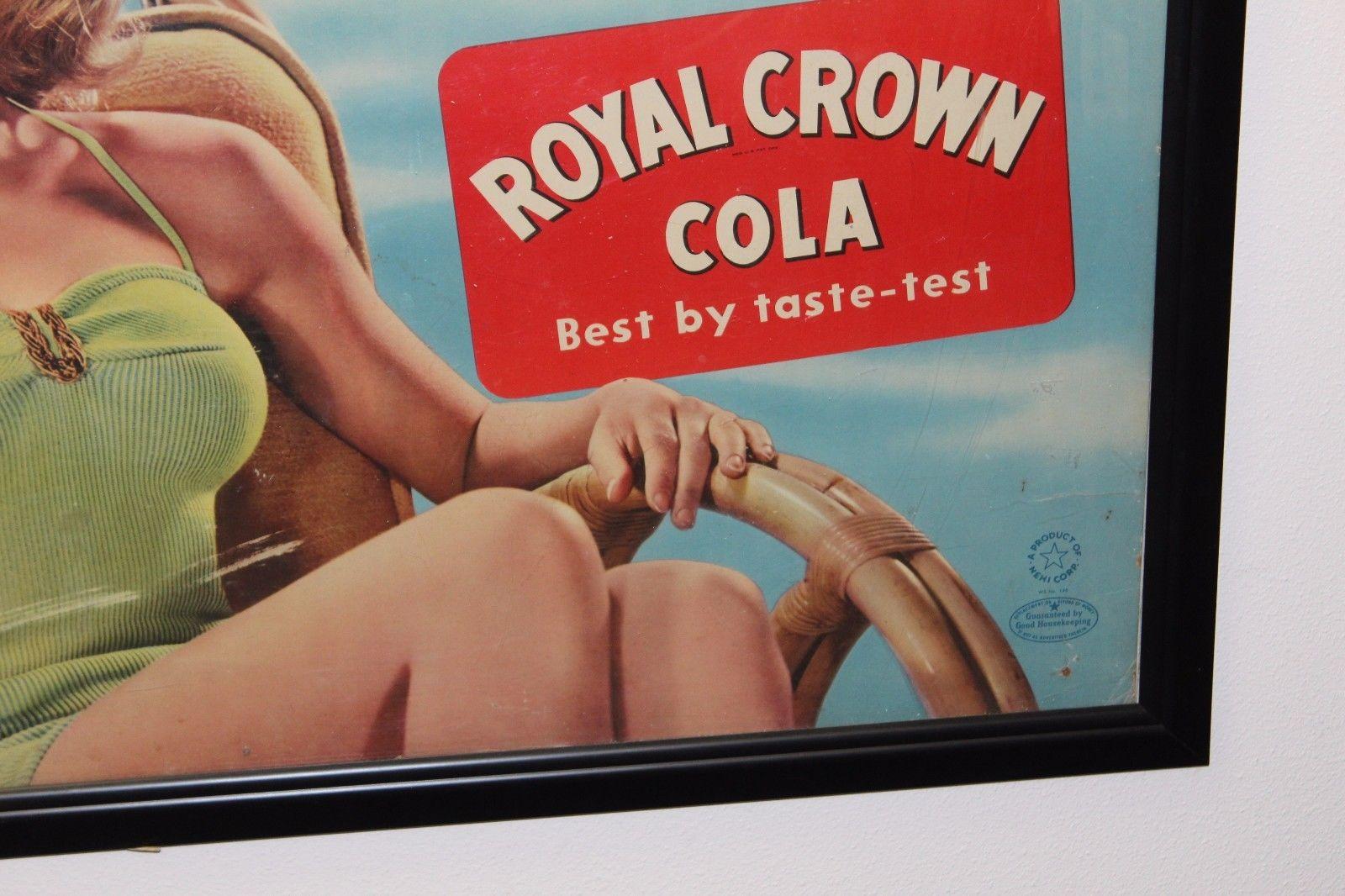 American 1940s RC Royal Crown Cola Litho Cardboard Advertising For Sale