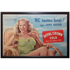 1940s RC Royal Crown Cola Litho Cardboard Advertising