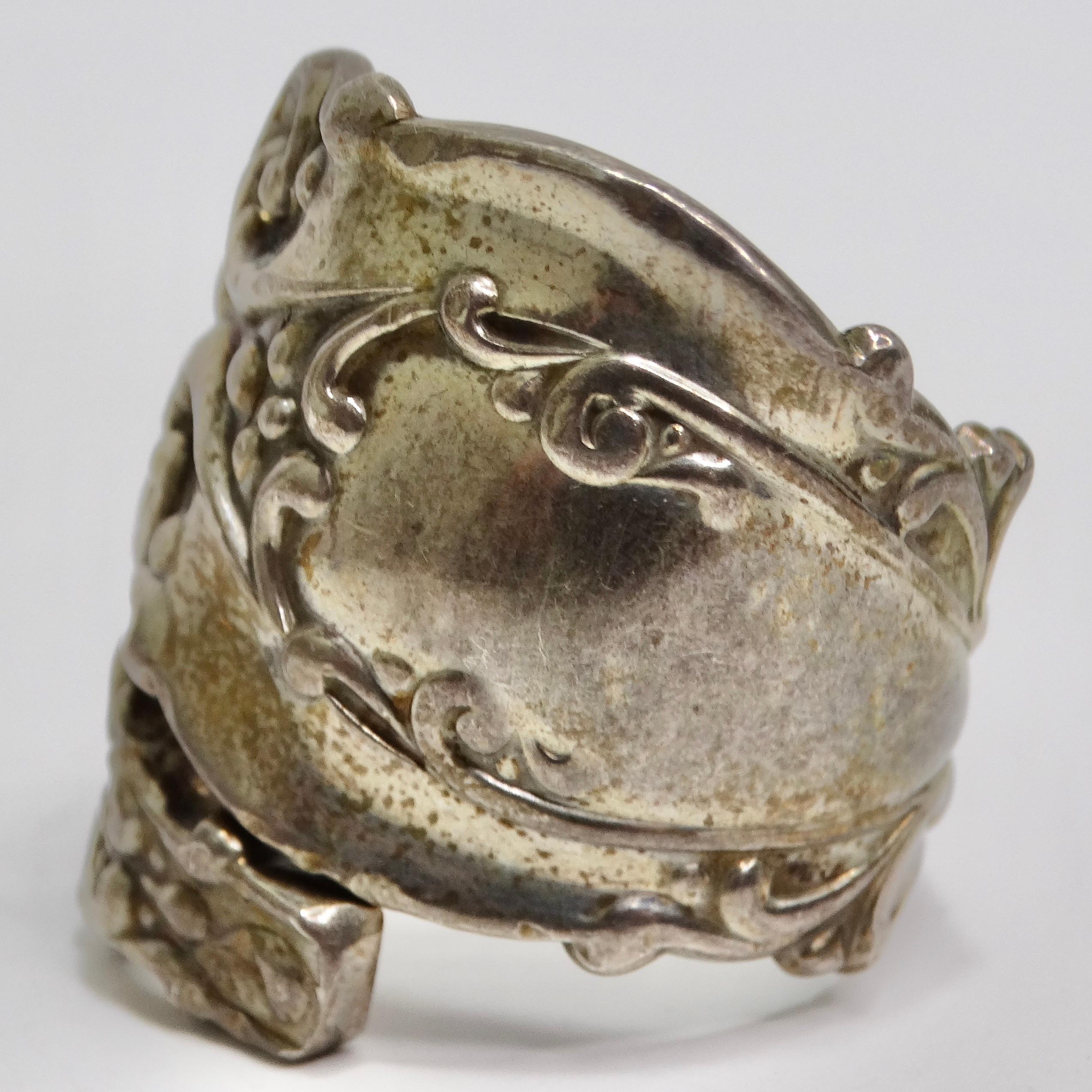 1940s Reconstructed Silver Spoon Ring For Sale 2