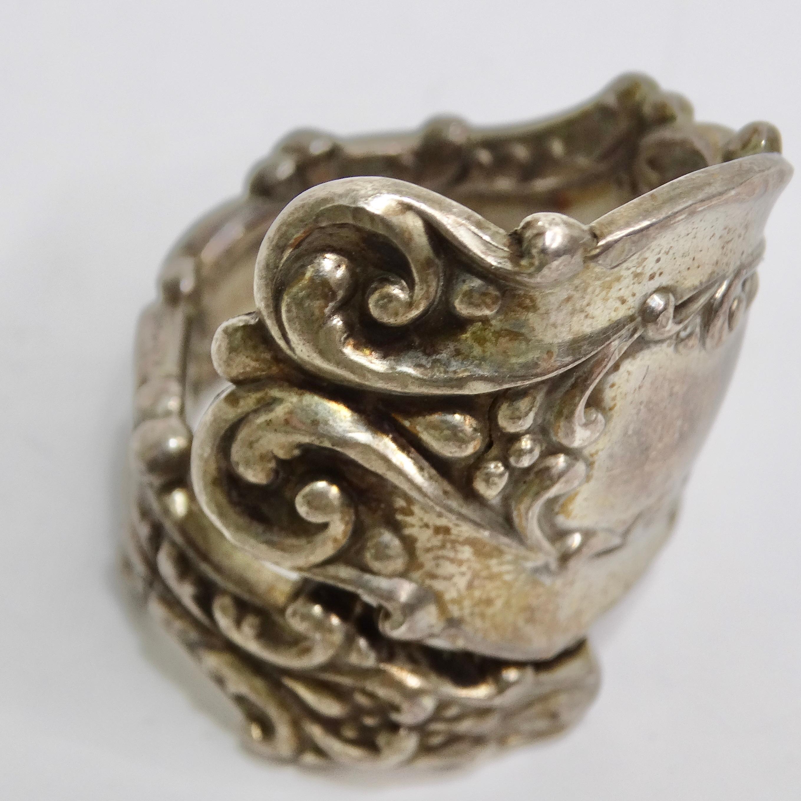 1940s Reconstructed Silver Spoon Ring For Sale 3