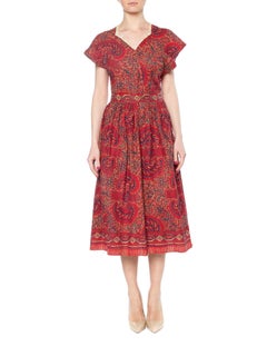 1940S Red & Black Organic Cotton Nigerian "Ngozi" Batik Dress