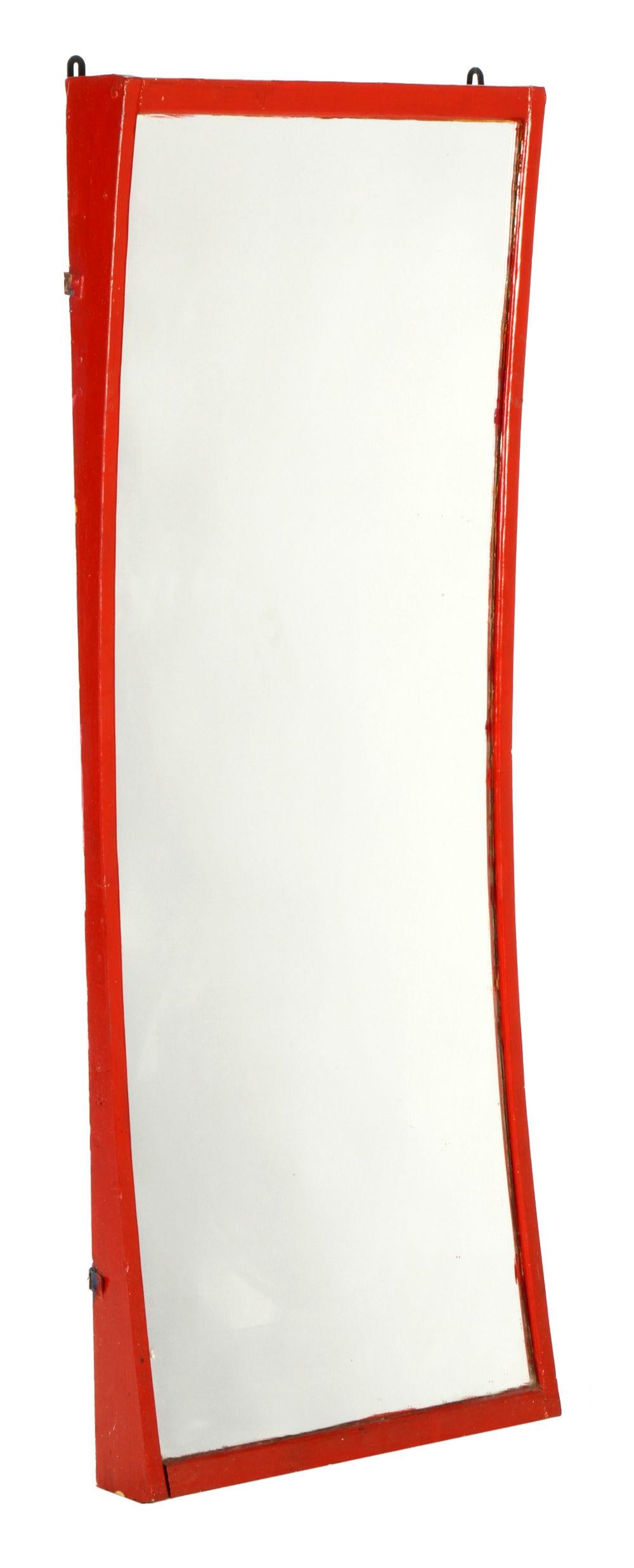 Glass 1940s Red Funhouse Distortion Mirrors For Sale