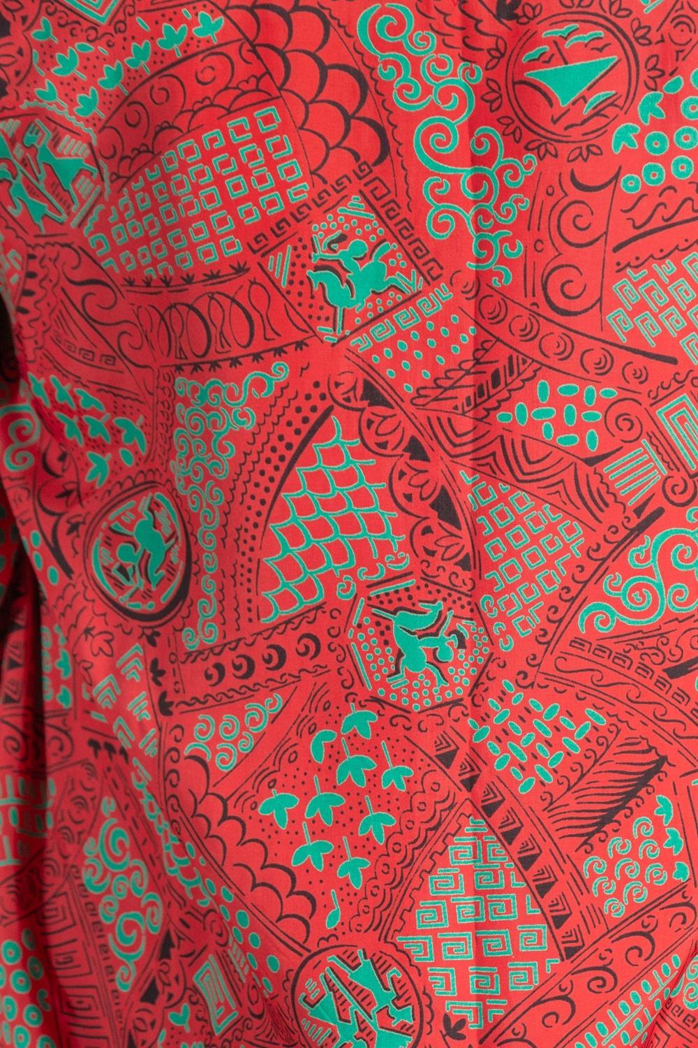 1940s Red Rayon Mens Pajamas For Sale 3