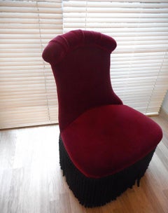 1940s Red Velvet Chair by Dorothy Draper for the Fairmount in S.F