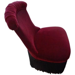 1940s Red Velvet Chair by Dorothy Draper for the Fairmount in S.F