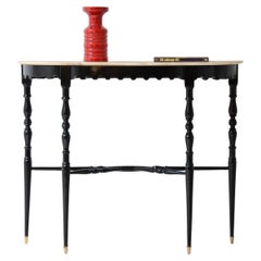 1940
s refined console in shaped and turned wood