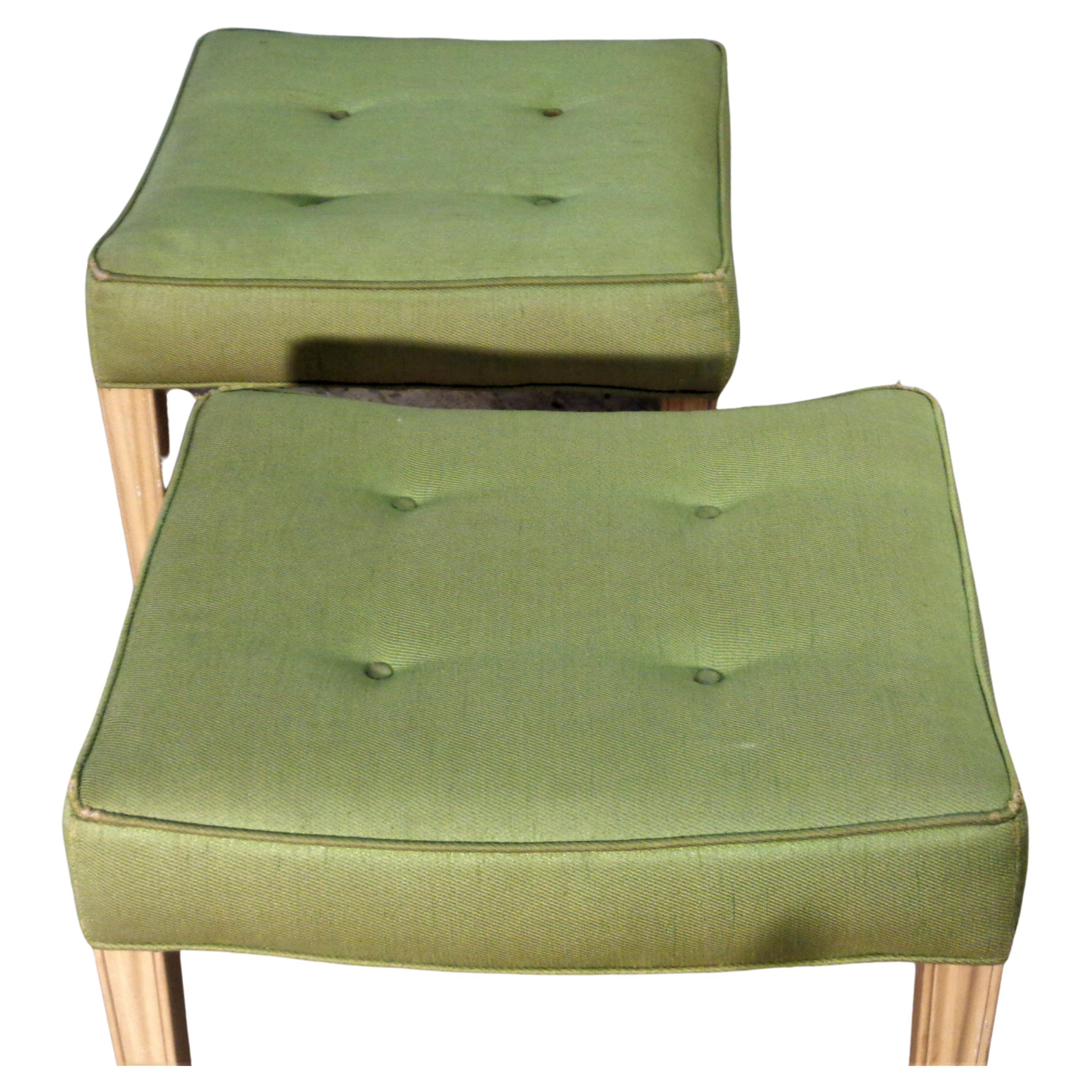 Fabric Pair of Regency Style Stools, 1940's For Sale