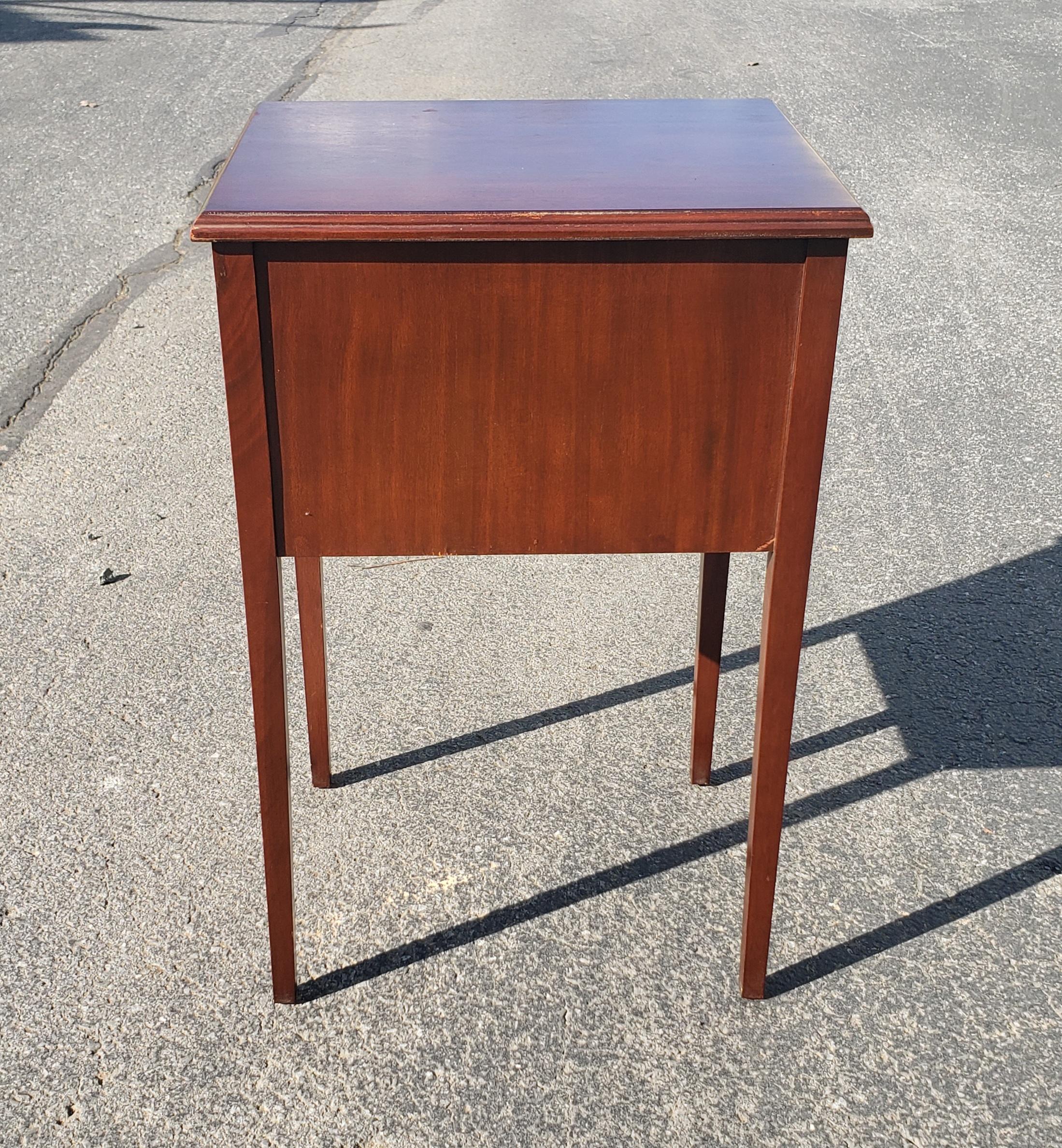 1940s Regency Two-Drawers Mahogany Side Tables by Mersman Furniture, a Pair In Good Condition In Germantown, MD