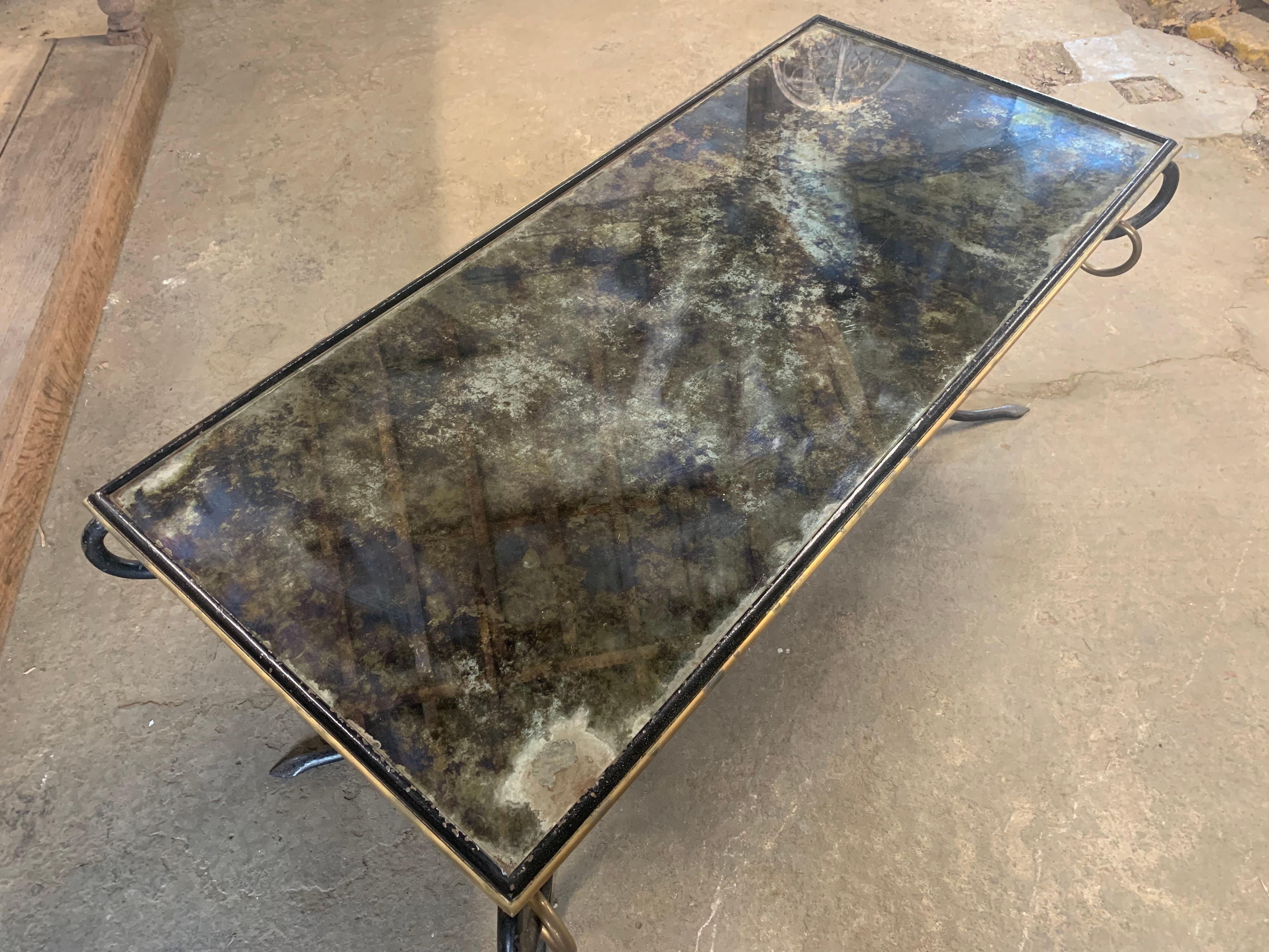 Hand-Crafted 1940’s Rene Drouet Coffee Table For Sale