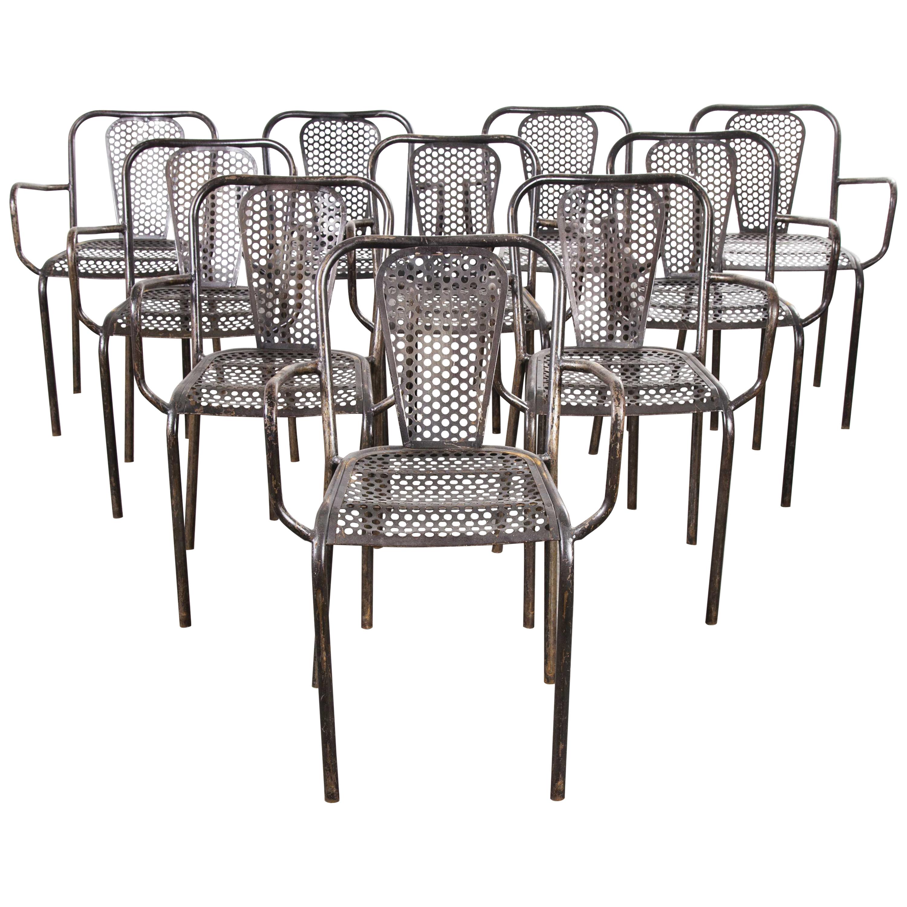 1940s Rene Malaval Bloc Metal Edition Armchairs, Set of Ten