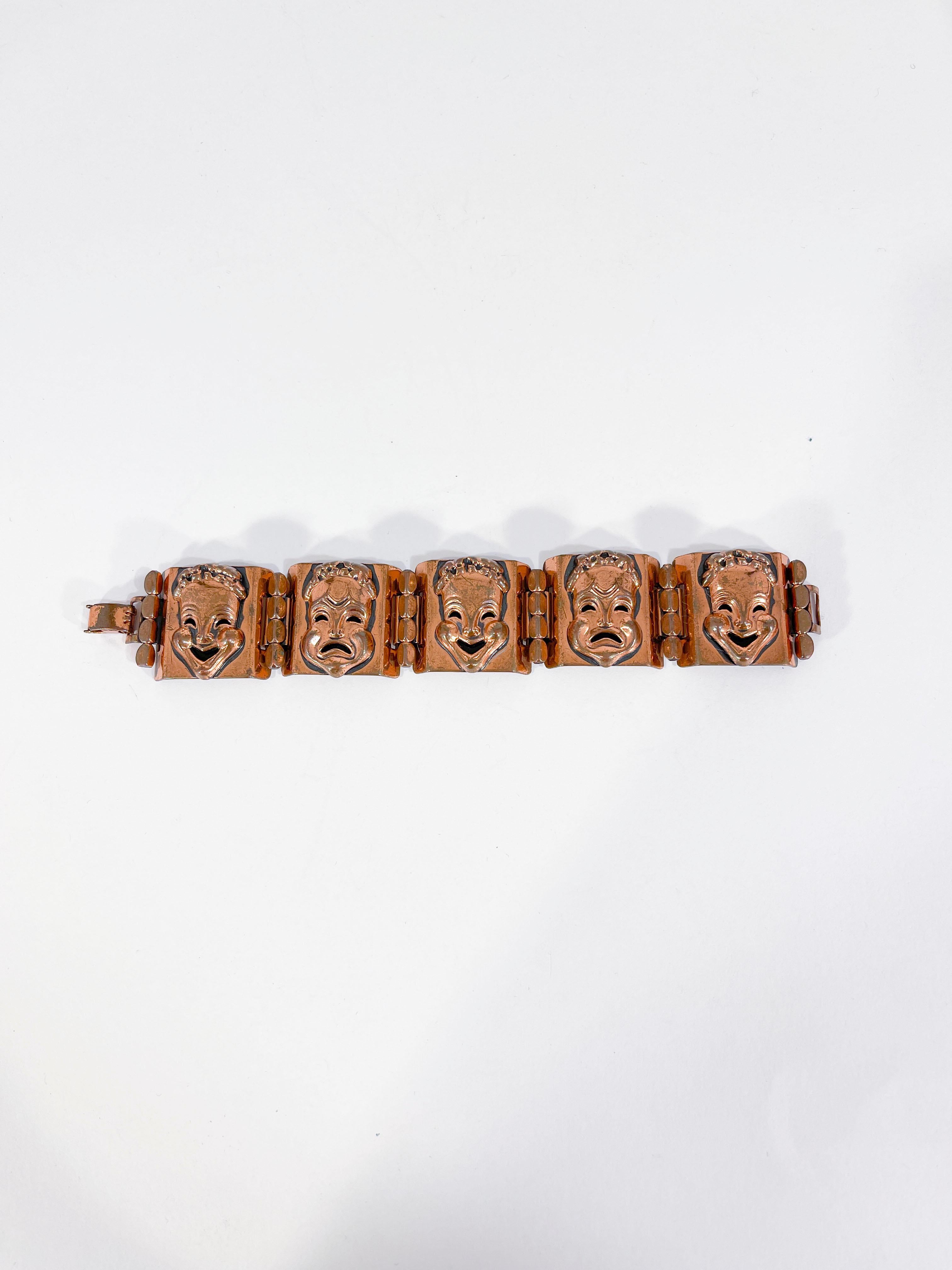 Women's 1940s Renoir Copper Muse Bracelet and Earring Set