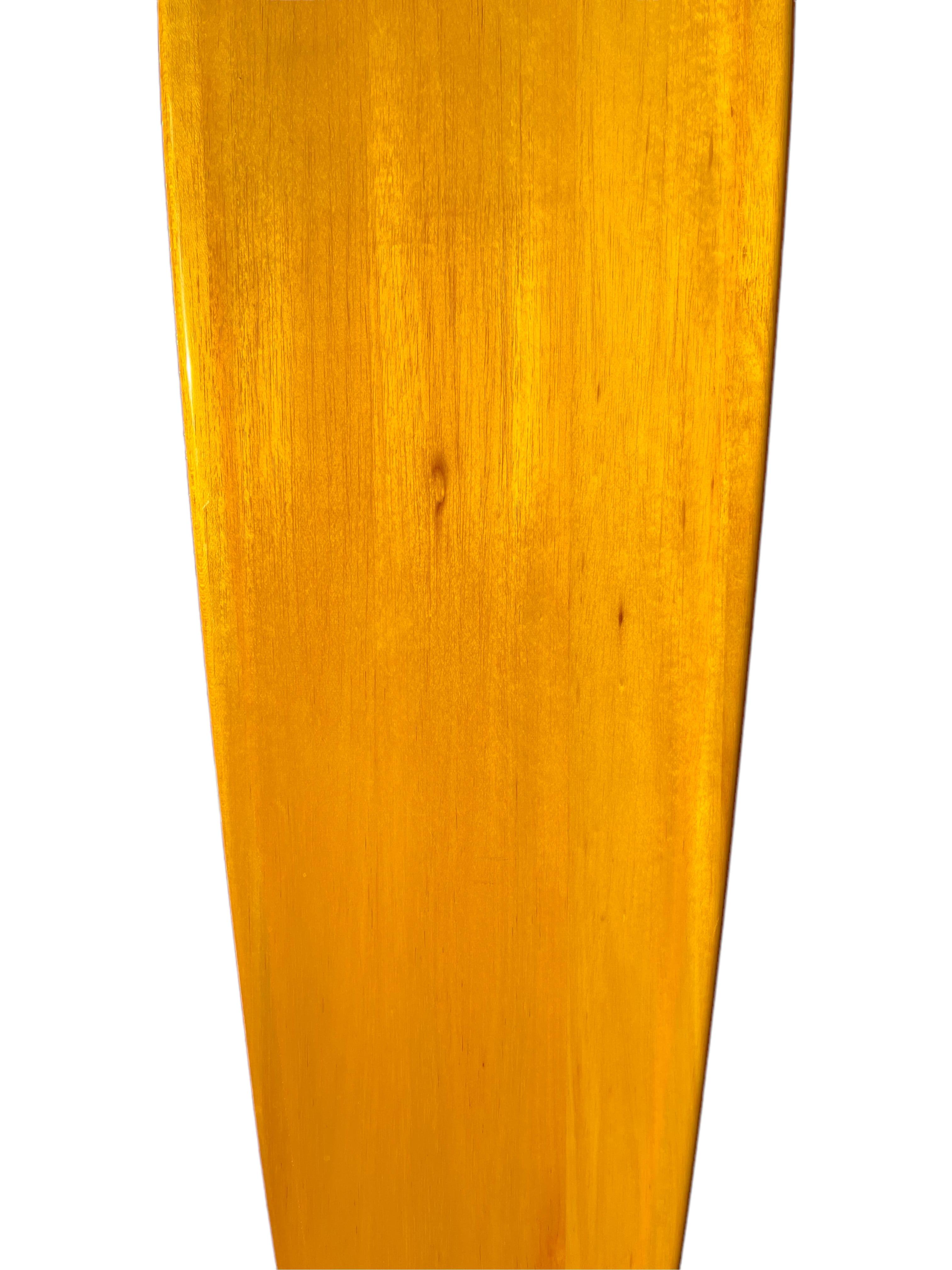 1940s Replica Dale Velzy Golden Balsawood King Kamehameha Hot Curl Surfboard In Good Condition In Haleiwa, HI