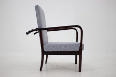 Sillón ajustable de haya restaurado de los años 40, Checoslovaquia