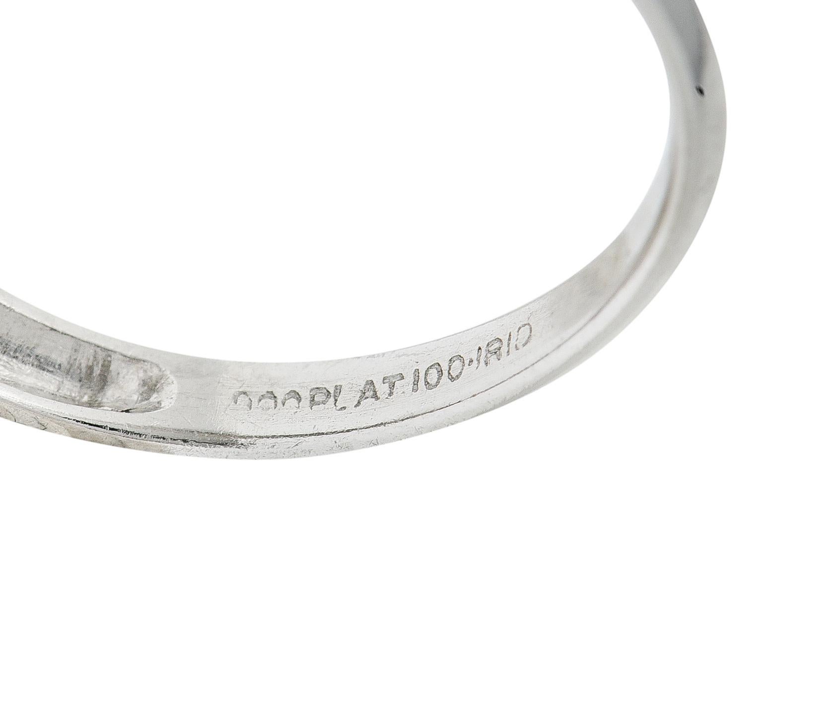 1940's Retro 0.35 Carat Diamond Platinum Fishtail Band Ring 4