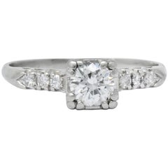 1940s Retro 0.50 Carat Diamond Platinum Engagement Ring