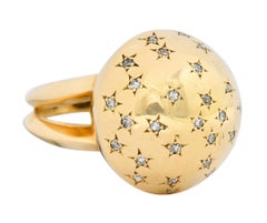 1940's Retro 0.75 Carat Diamond 14 Karat Gold Dome Ring