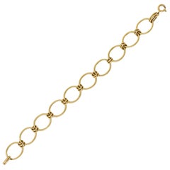 1940s Retro 14 Karat Gold Oval Link Bracelet