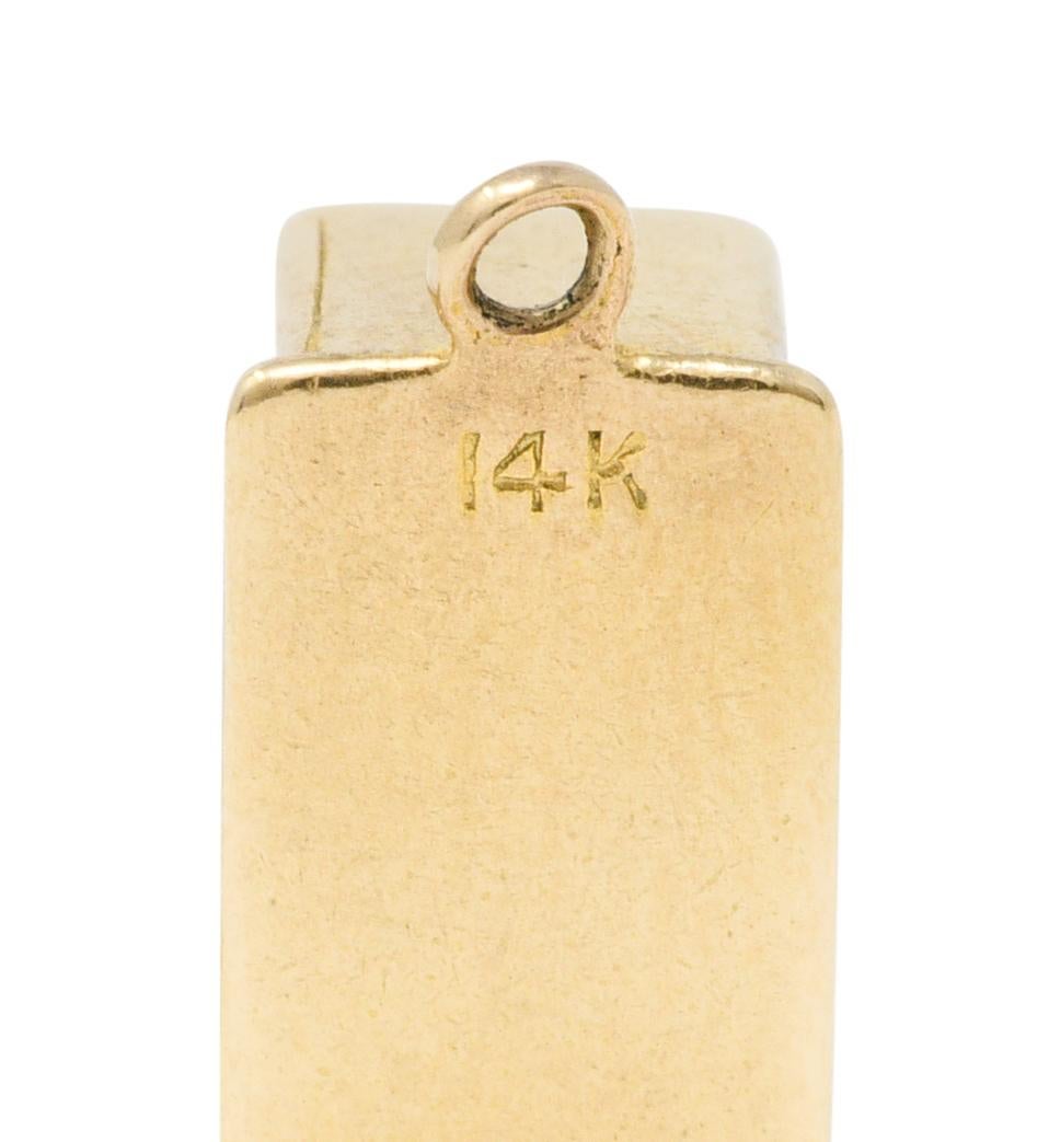 1940's Retro 14 Karat Gold Toaster Articulated Charm In Excellent Condition In Philadelphia, PA