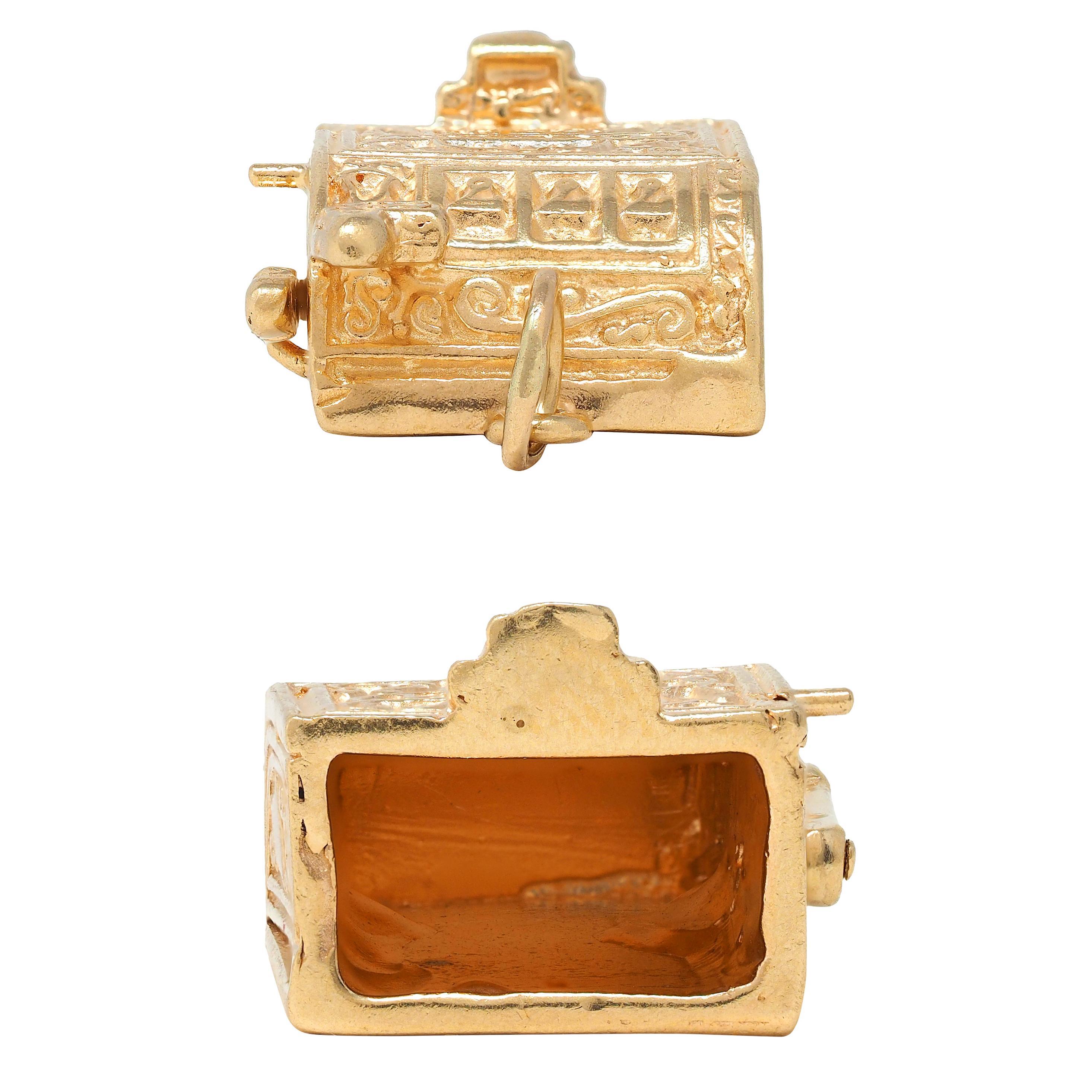1940's Retro 14 Karat Yellow Gold Vintage Liberty Bell Slot Machine Charm For Sale 3