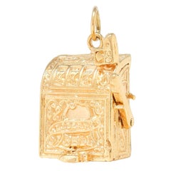 1940's Retro 14 Karat Yellow Gold Vintage Liberty Bell Slot Machine Charm