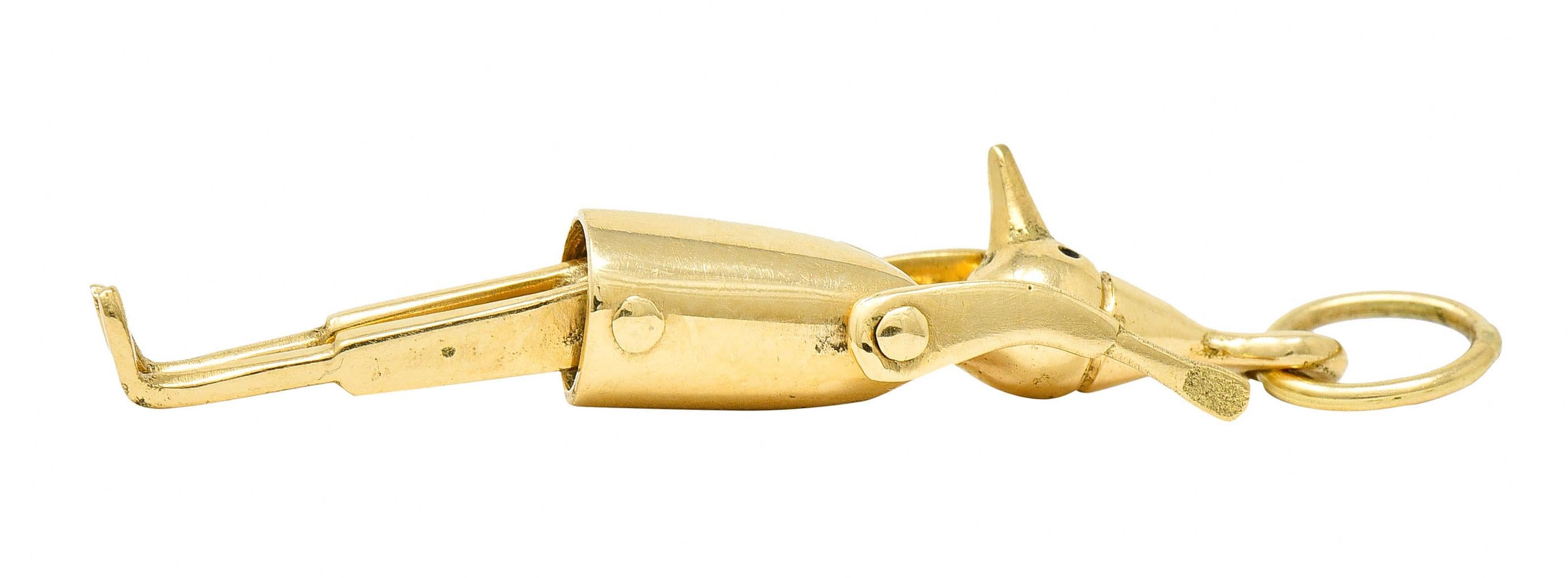 1940's Retro 18 Karat Gold Articulated Pinocchio Charm 3