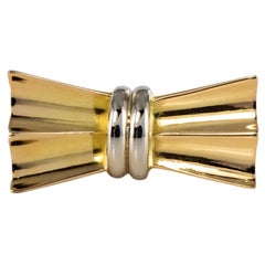 1940s Retro 18 Karat Yellow White Gold Tank Knot Ring