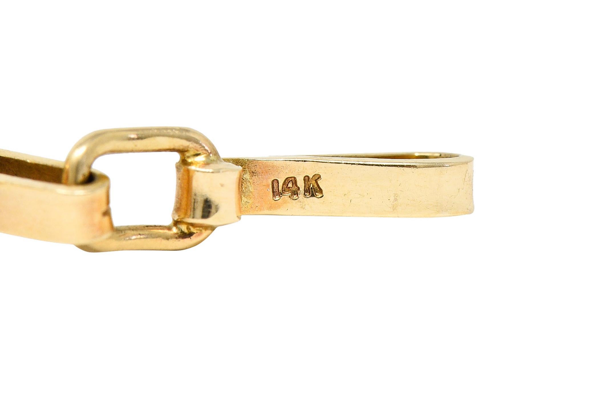 1940's Retro Amethyst 14 Karat Gold Station Link Bracelet 6