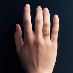 1940s Retro Diamond 18 Karat Yellow Gold Ring