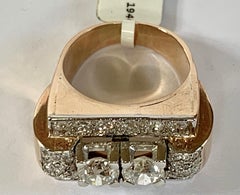 1940s Retro Diamond Gold Tank Ring
