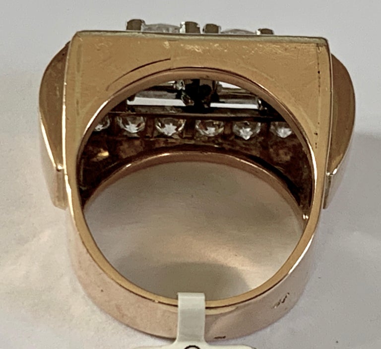 1940s Retro Diamond Gold Tank Ring at 1stDibs tank rings, what is a