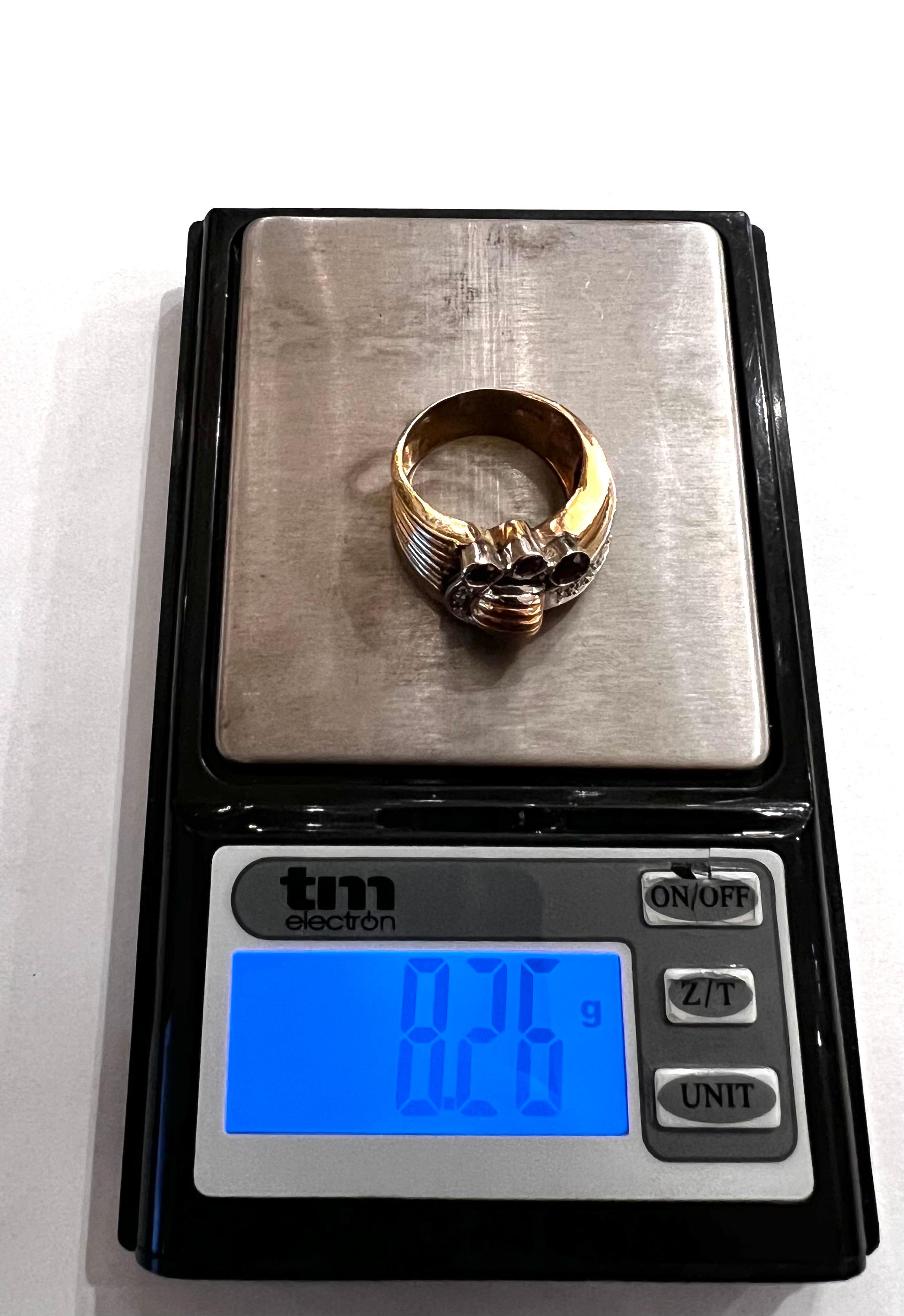 1940s Retro Diamond Rubies 18K Yellow White Gold Tank Cocktail Ring For Sale 6