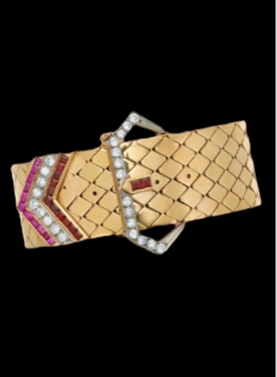 1940er Retro-Armband mit Goldschnalle für Damen oder Herren im Angebot