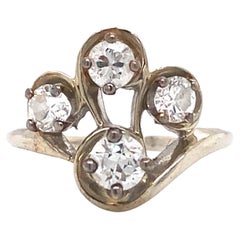 1940s Vintage Old European Diamond Gold Ring