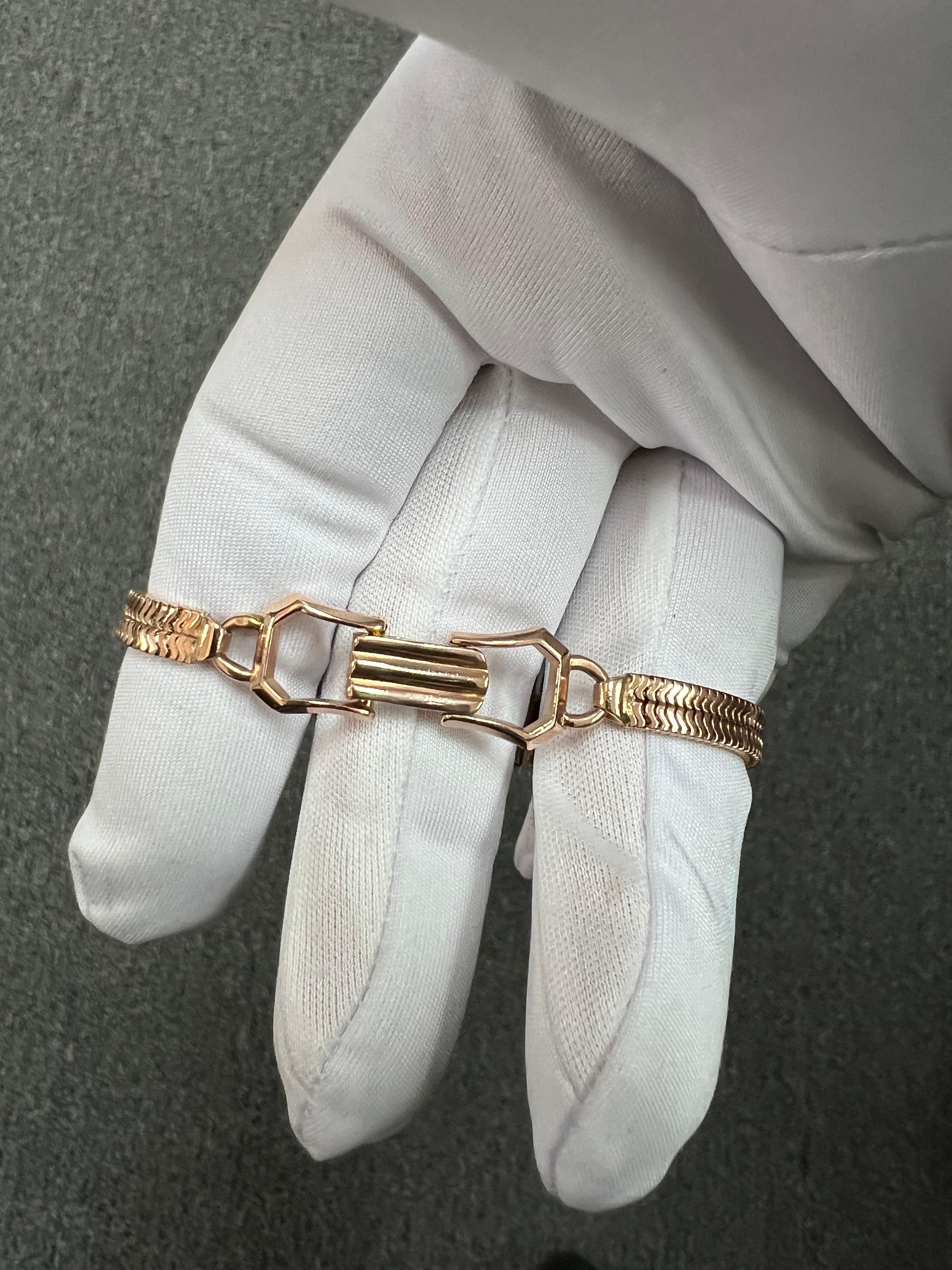 Reloj de pulsera retro de oro rosa de los años 40 con citrino, rubí y diamante en venta 12